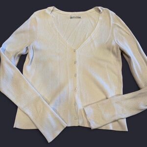 Abercrombie & Fitch Cream Cardigan Sweater
